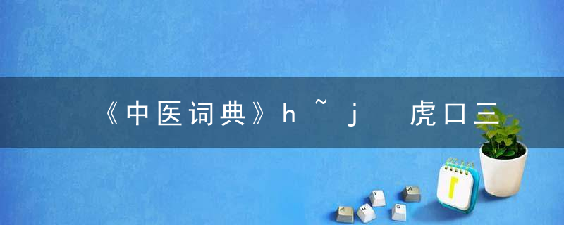 《中医词典》h~j 虎口三关脉纹，中国中医大词典